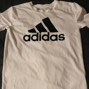 Adidas White Short Sleeve Tee with Black Logo